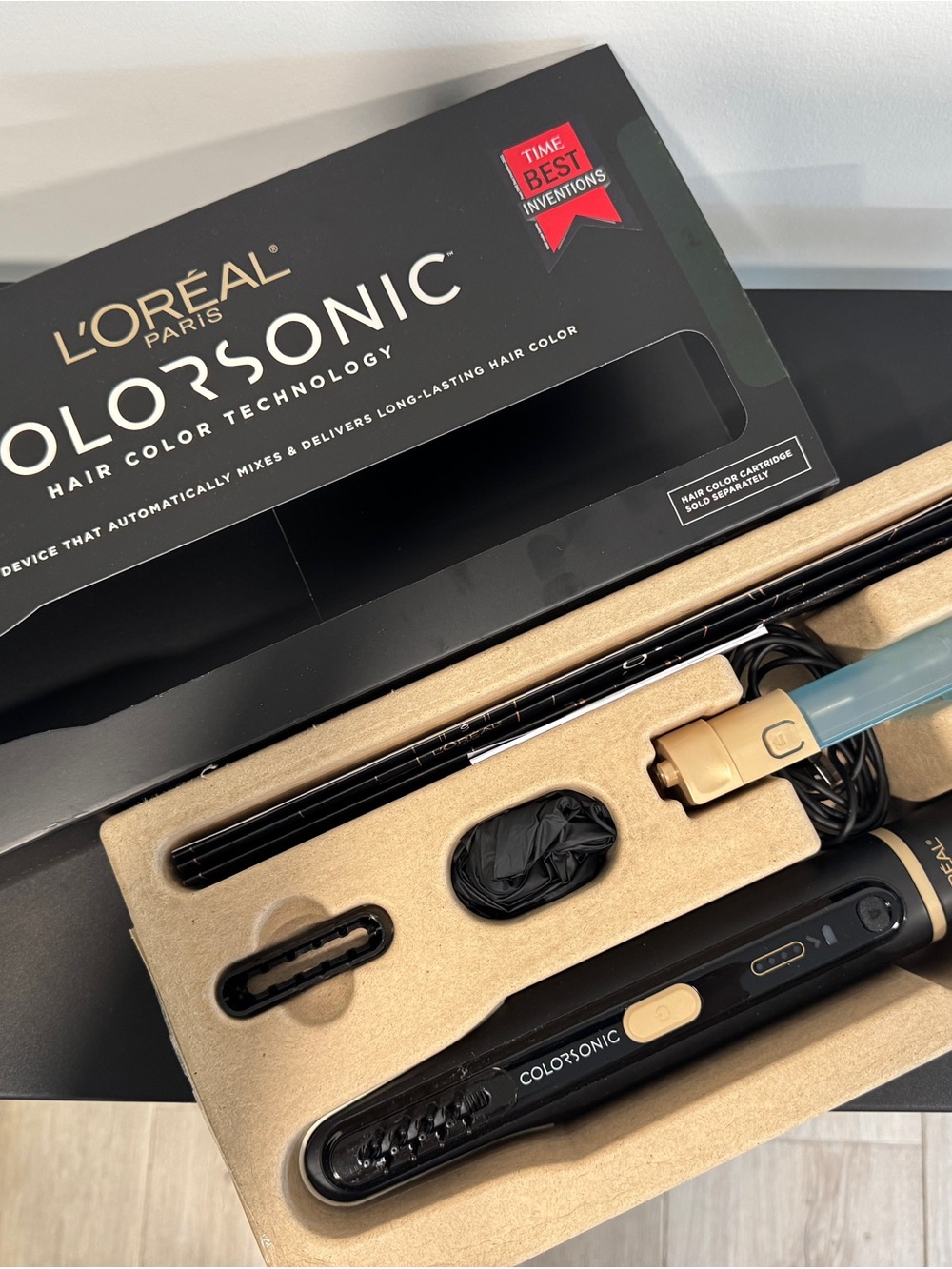 L’Oréal Paris Colorsonic Hair Color Device Black Gold w/ Box Accessories